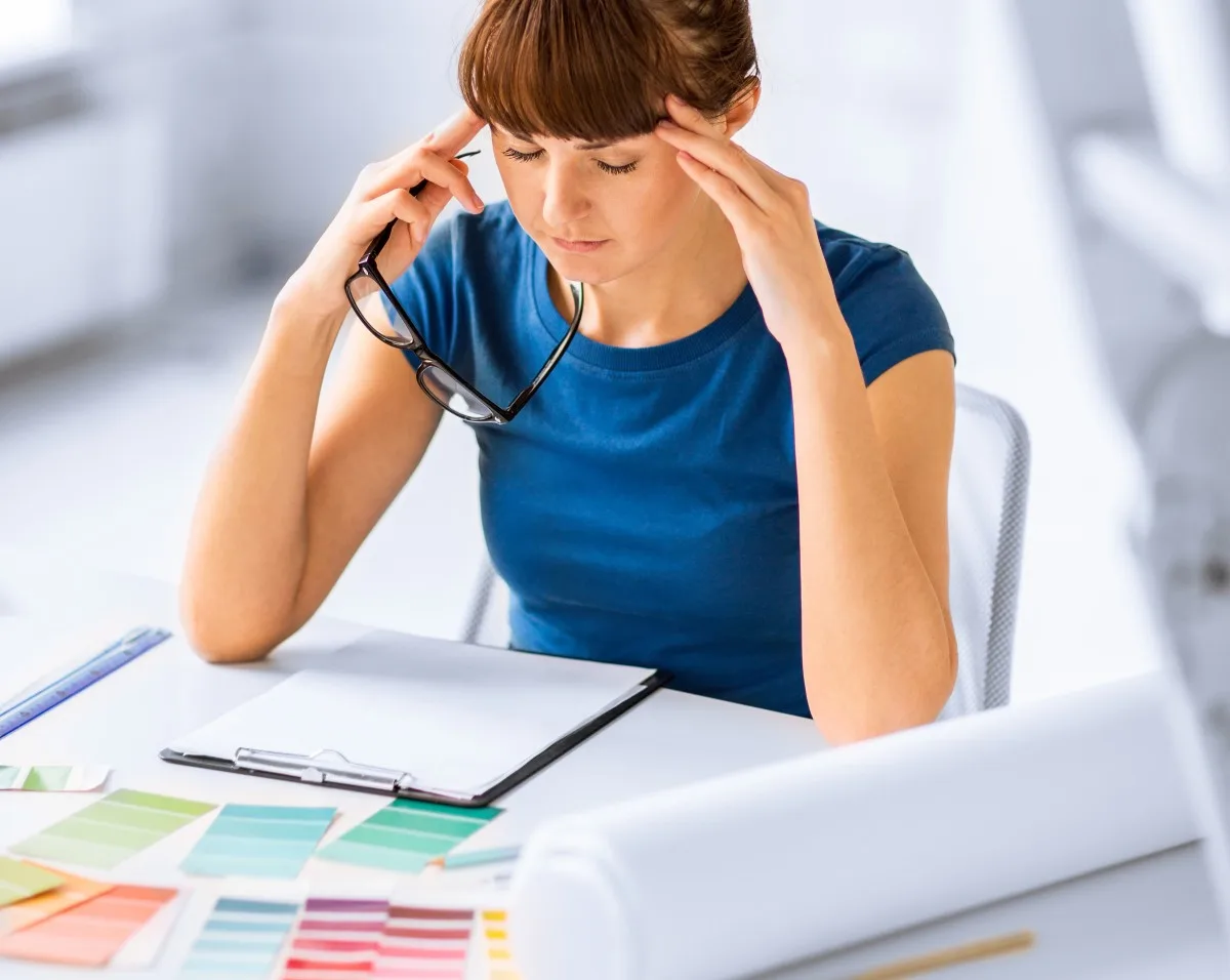 stressed interior designer