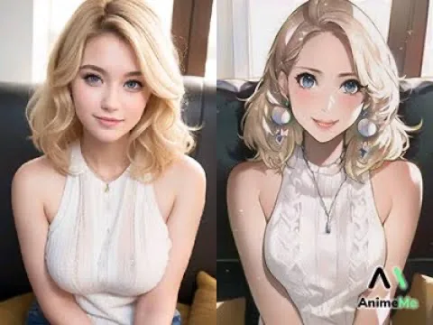 AnimeMe-App: Oberfläche mit hochgeladenem Selfie und Schaltfläche zur Stil-Auswahl