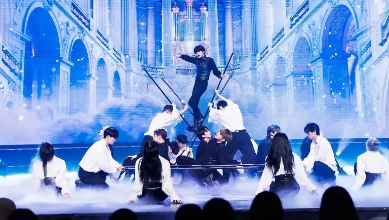 K-Pop performance with stage props