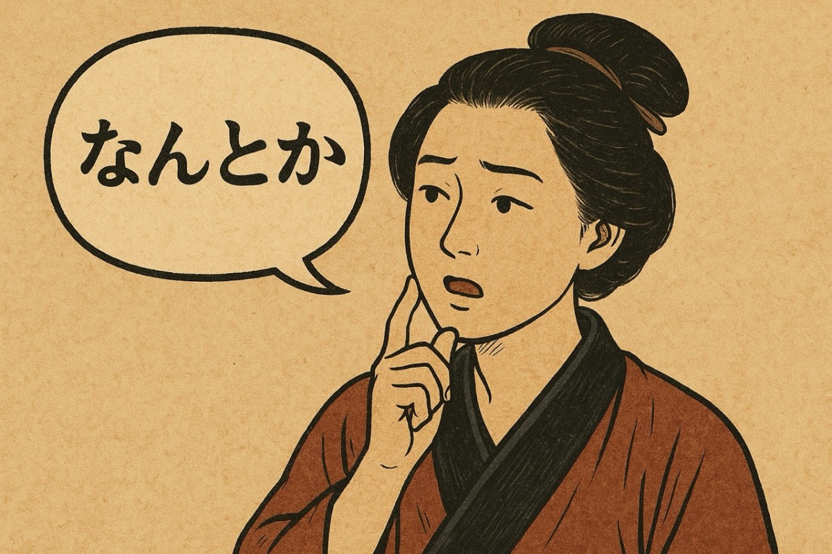 ตัวอย่างประโยค なんとか เขียนด้วยฮิรากานะและคันจิ พร้อมฟูริงานะกำกับเพื่อช่วยในการอ่าน