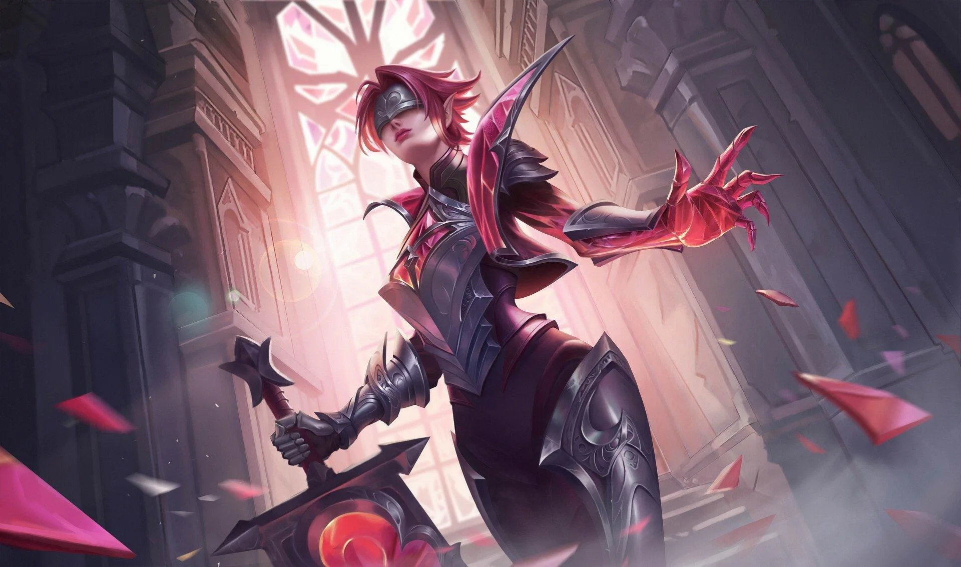 Fontes de Tenacidade em League of Legends Campeã de League of Legends em pose de combate